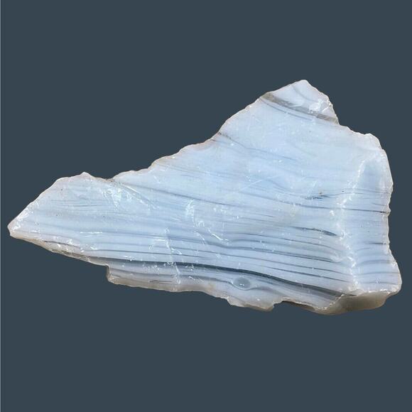 Milk Glass Blue Art Glass Cullet Layered Manganese Slag Glass #4GX67 - Picture 2 of 7